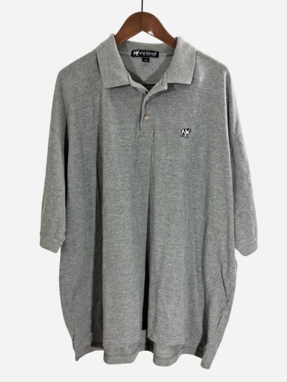 Vintage Big Dogs Men's 4XL Gray Collared Polo Shirt Embroidered Logo